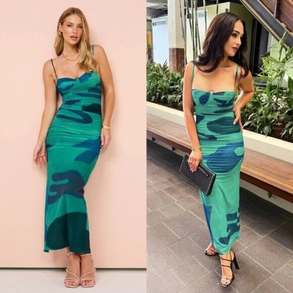 SIR the Label Frankie Gathered Midi Dress
